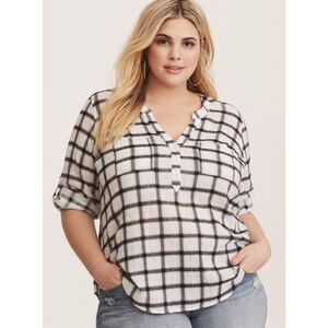 ✨Torrid Harper Cotton Pullover 3/4 Sleeve Sz 3X Blouse✨